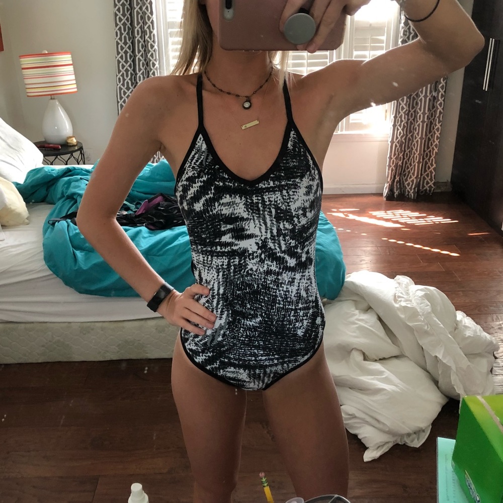 Champion opened back patterned one piece